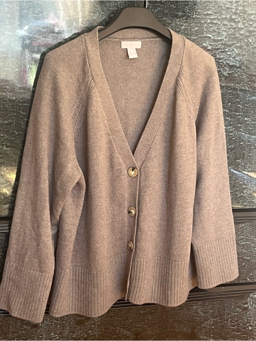 H&M Women's Taupe Button-Up Cardigan
